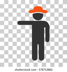 Gentleman Show icon. Vector illustration style is flat iconic bicolor symbol, orange and gray colors, transparent background. Designed for web and software interfaces.