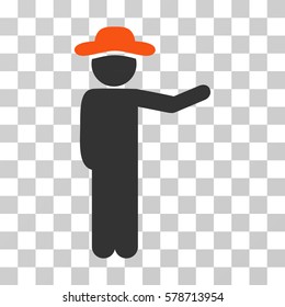 Gentleman Show icon. Vector illustration style is flat iconic bicolor symbol, orange and gray colors, transparent background. Designed for web and software interfaces.