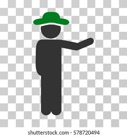 Gentleman Show icon. Vector illustration style is flat iconic bicolor symbol, green and gray colors, transparent background. Designed for web and software interfaces.
