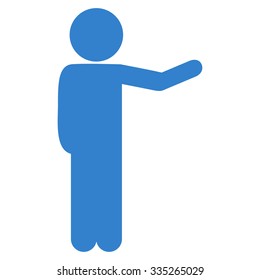 Gentleman Show vector icon. Style is flat symbol, cobalt color, rounded angles, white background.