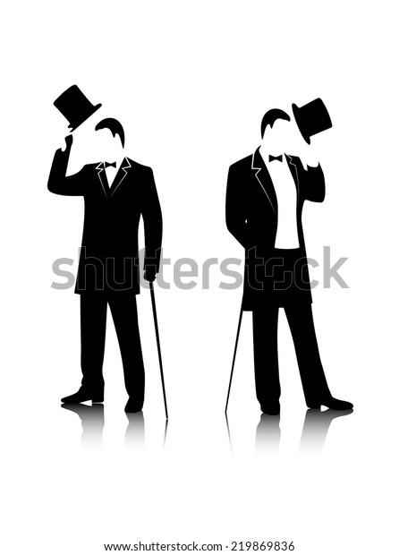 Gentleman Silhouette On White Background Stock Vector (Royalty Free