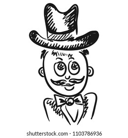 Gentleman. Sketch. Vector illustration