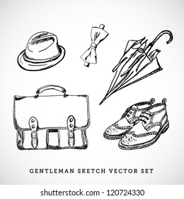 Gentleman sketch vector set