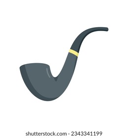 Gentleman smoke pipe icon flat vector. Old wood. Hand smoking isolated