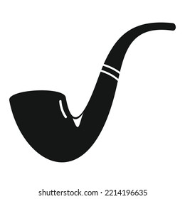 Gentleman smoke pipe icon simple vector. Old wood. Hand smoking