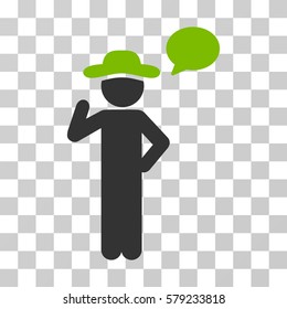 Gentleman Speech icon. Vector illustration style is flat iconic bicolor symbol, eco green and gray colors, transparent background. Designed for web and software interfaces.