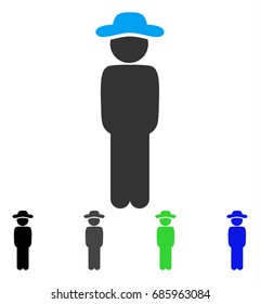 Gentleman Standing flat vector icon. Colored gentleman standing gray, black, blue, green pictogram versions. Flat icon style for web design.