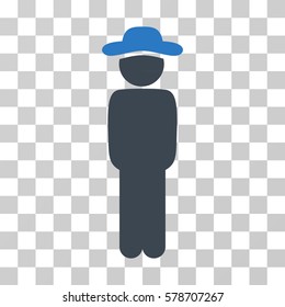 Gentleman Standing icon. Vector illustration style is flat iconic bicolor symbol, smooth blue colors, transparent background. Designed for web and software interfaces.