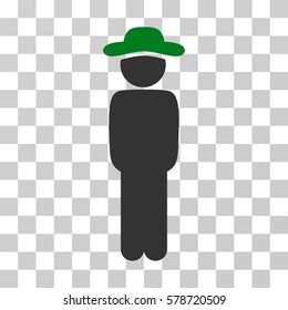 Gentleman Standing icon. Vector illustration style is flat iconic bicolor symbol, green and gray colors, transparent background. Designed for web and software interfaces.