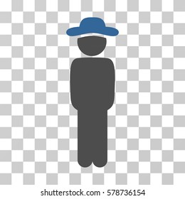 Gentleman Standing icon. Vector illustration style is flat iconic bicolor symbol, cobalt and gray colors, transparent background. Designed for web and software interfaces.