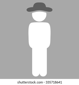 Gentleman Standing vector icon. Style is bicolor flat symbol, dark gray and white colors, rounded angles, silver background.