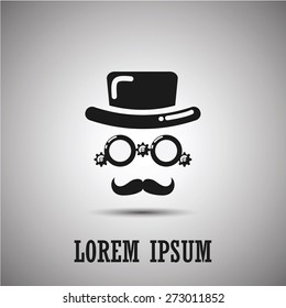 Gentleman steampunk vector icon