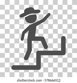 Gentleman Steps Upstairs icon. Vector illustration style is flat iconic symbol, gray color, transparent background. Designed for web and software interfaces.