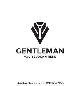 Gentleman Suit Abstract Logo Design Idea