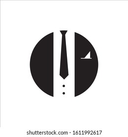 Gentleman Suit Tuxedo Logo Vector Mens Clothing Graphic Concept