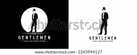 gentleman tie illustration logo design vector template