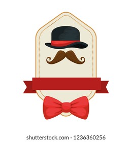 gentleman top hat and mustache frame