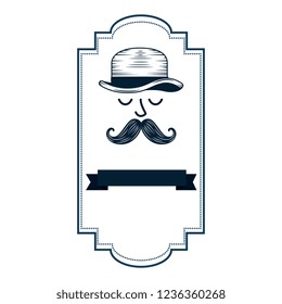 gentleman top hat and mustache frame