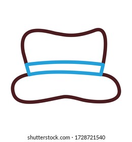 gentleman tophat accessory line style icon vector illustration design