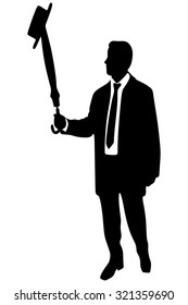 gentleman with umbrella and hat