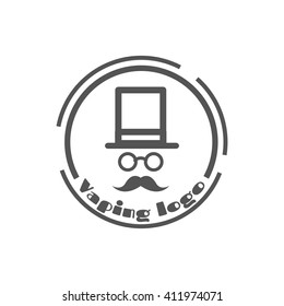 Gentleman vaping logo. Stock vector.