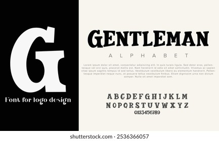 Gentleman vector alphabet font for logo design