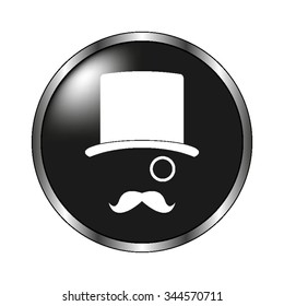 Gentleman - vector icon; black button