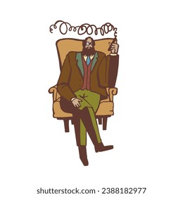 Gentleman. Vector illustration. It can be used for any print. 