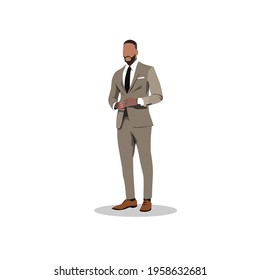 Gentleman vector illustration in tuxedo suite