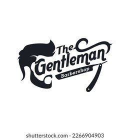 Gentleman vintage barber shop logo