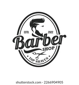 Gentleman vintage barber shop logo