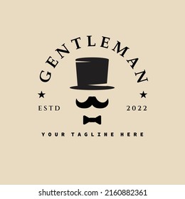 gentleman vintage logo, icon and symbol, with emblem vector illustration design