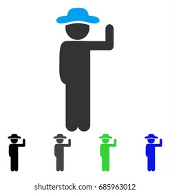 Gentleman Vote flat vector pictogram. Colored gentleman vote gray, black, blue, green icon versions. Flat icon style for graphic design.