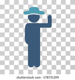 Gentleman Vote icon. Vector illustration style is flat iconic bicolor symbol, cyan and blue colors, transparent background. Designed for web and software interfaces.