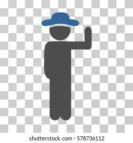 Gentleman Vote icon. Vector illustration style is flat iconic bicolor symbol, cobalt and gray colors, transparent background. Designed for web and software interfaces.
