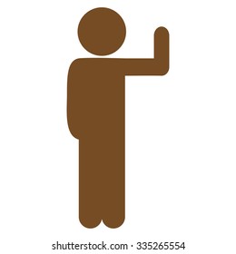 Gentleman Vote vector icon. Style is flat symbol, brown color, rounded angles, white background.
