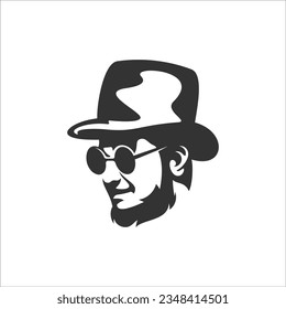 gentleman wear hat mafia logo design