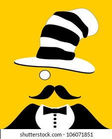  Gentleman Wearing Funny Hat And Monocle