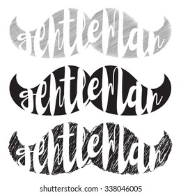 Gentleman word in mustache shape
