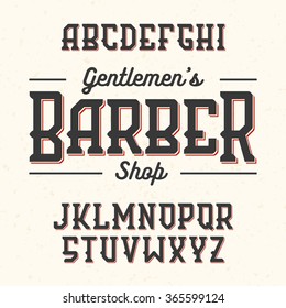 Gentlemans Barber Shop Vintage Style Font. Vector.