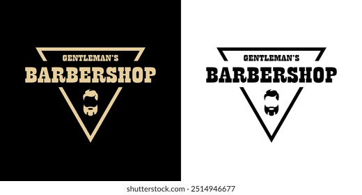 Gentleman's Barbershop - vector stamp or logo for design isolated on different backgrounds.