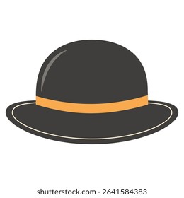 Gentleman's hat. Bowler Hat. Vector illustration isolated on white background.