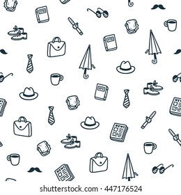 Gentlemans lunch time seamless pattern
