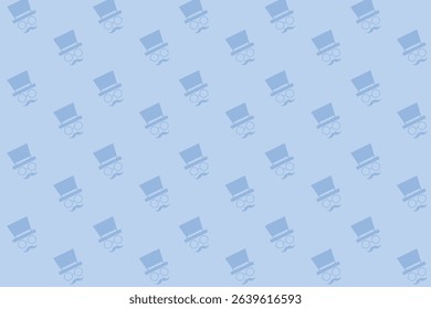 Gentleman's pattern wallpaper illustration - Blue