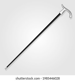 Gentleman's walking cane. Vector illustration