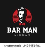 Gentlemen Bar Man logo Vector Sublimation Design