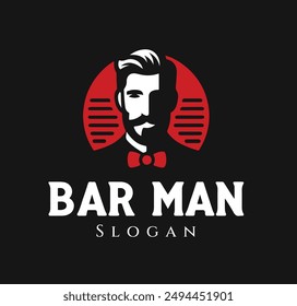 Gentlemen Bar Man logo Vector Sublimation Design