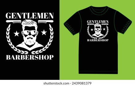 Gentlemen barber shop , unique hair style. t shirt design,
