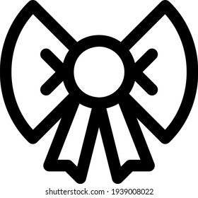 Gentlemen Bow Simple Icon Vector Illustration