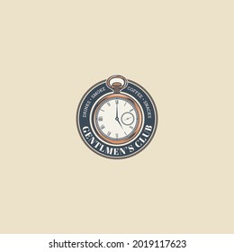 gentlemen club vintage retro logo vector